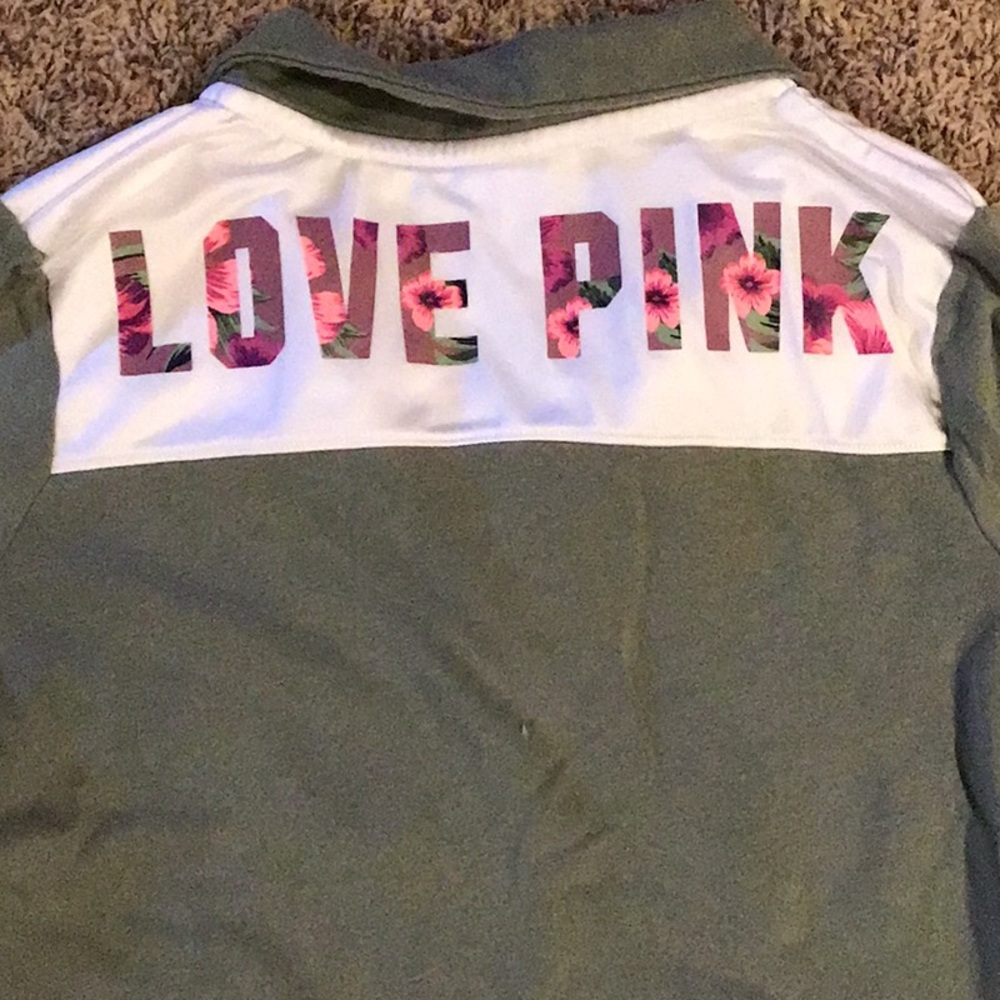 PINK Sweatshirt Green & Floral